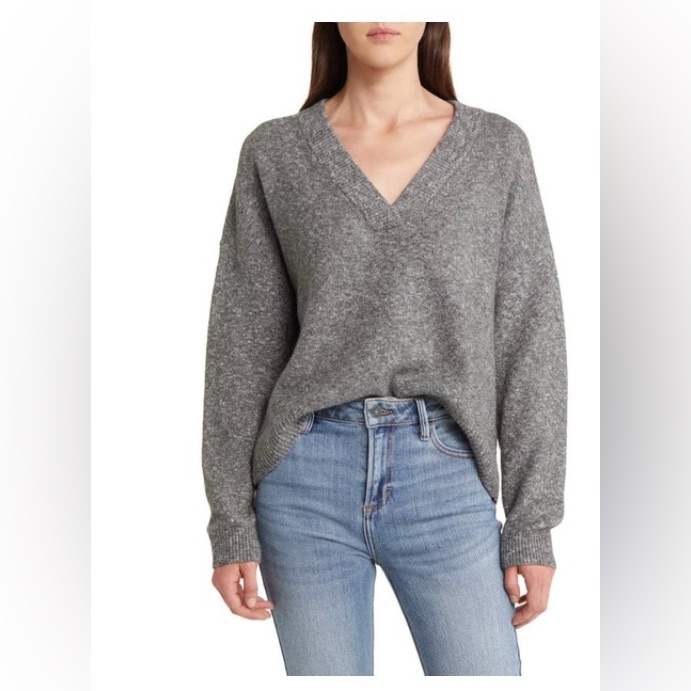 Treasure & Bond Wool Blend Sweater Gray Large Euc
